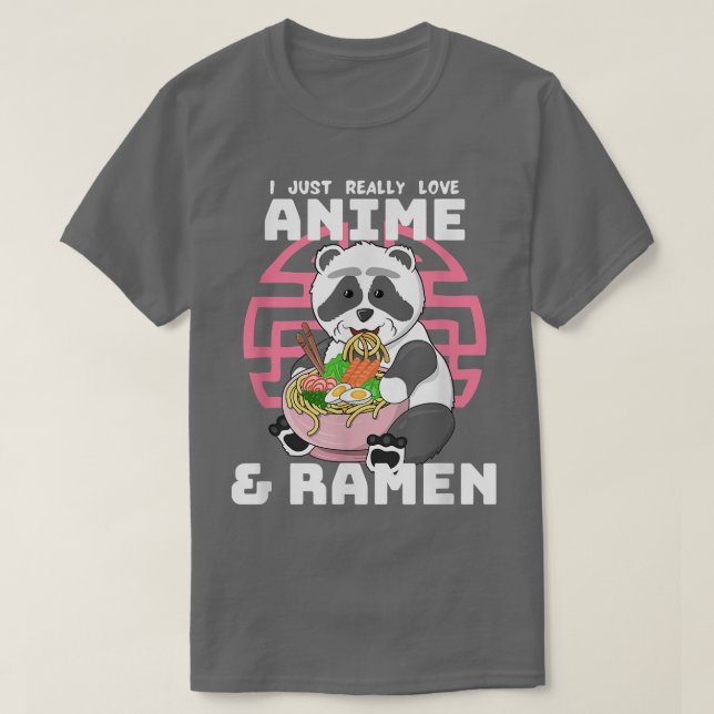 Camiseta Eu adoro anime Ramen Panda  (Frente do Design)
