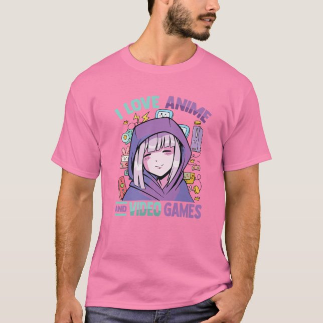 Camiseta Eu Adoro Animes E Videos games - Kawaii Blushing O (Frente)