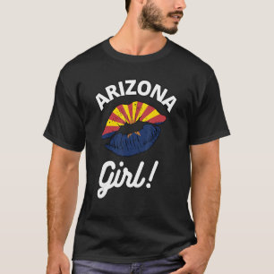 Camiseta Eu adoro Arizona Moça Estado Bandeira Lábios de Be