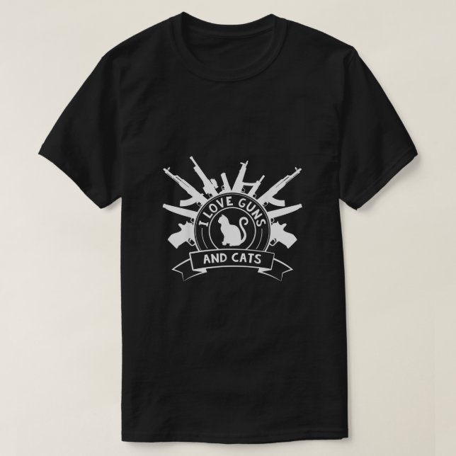 Camiseta Eu adoro armas e segundos, alteração de armas e di (Frente do Design)