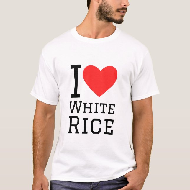 Camiseta Eu adoro arroz branco (Frente)