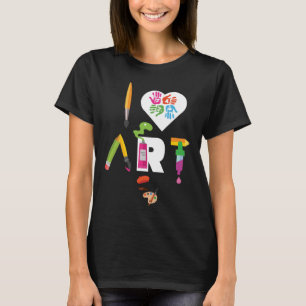 Camiseta Eu adoro arte divertida e colorida futura artista 