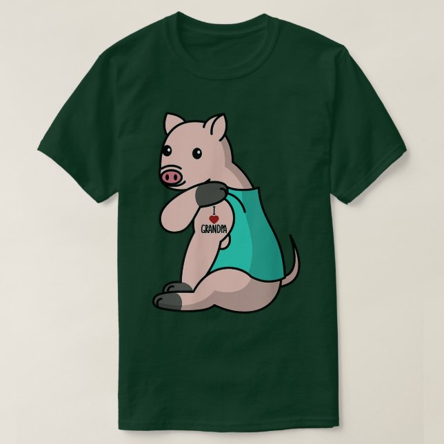 Camiseta Eu Adoro Avô Tatto Mini Pig Avô Pet  (Frente do Design)