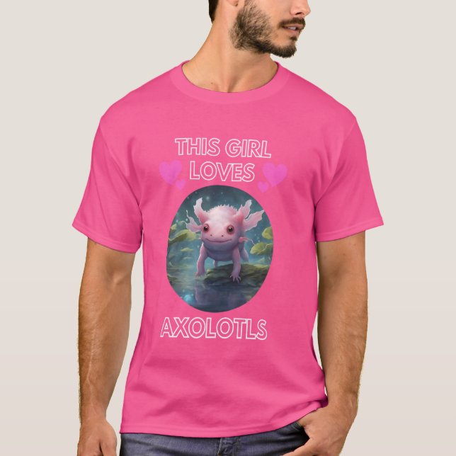 Camiseta Eu Adoro Axolotls Cute Axolotl Presente (Frente)
