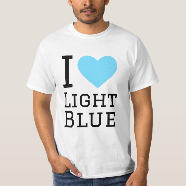 Camiseta Eu adoro azul claro (Frente)
