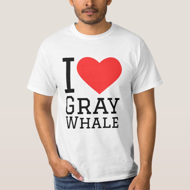 Camiseta Eu adoro baleia cinza (Frente)