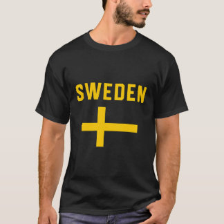 Camiseta Eu adoro bandeira sueca minimalista Suecia