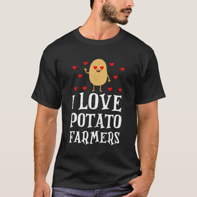 Camiseta Eu Adoro Batatas Fazendeiros Veggie Fazenda Cultiv (Frente)