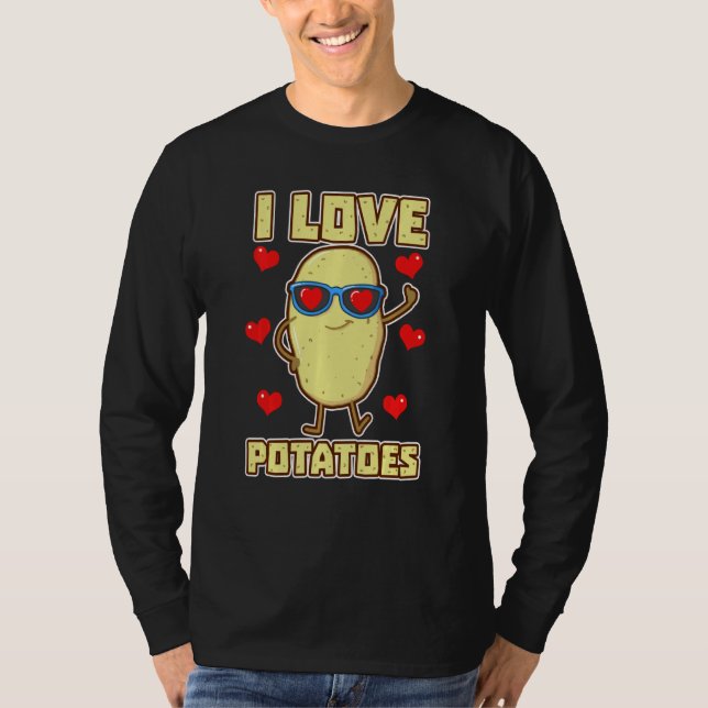 Camiseta Eu Adoro Batatas Testadores Estudaram Tattie Vegan (Frente)