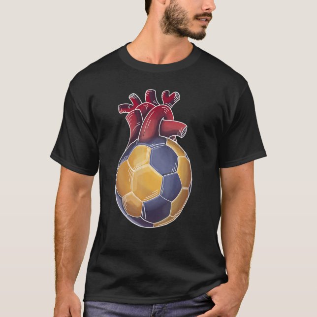 Camiseta Eu adoro batimentos cardíacos de handebol para jog (Frente)