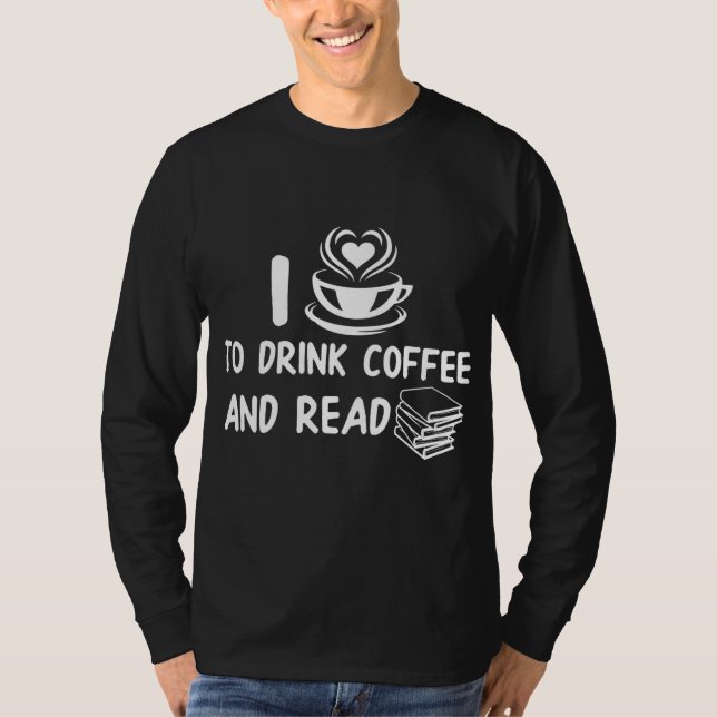 Camiseta Eu Adoro Beber Café E Ler (Frente)