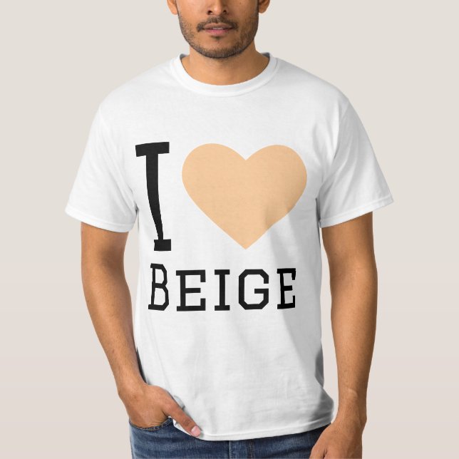 Camiseta Eu adoro bege (Frente)