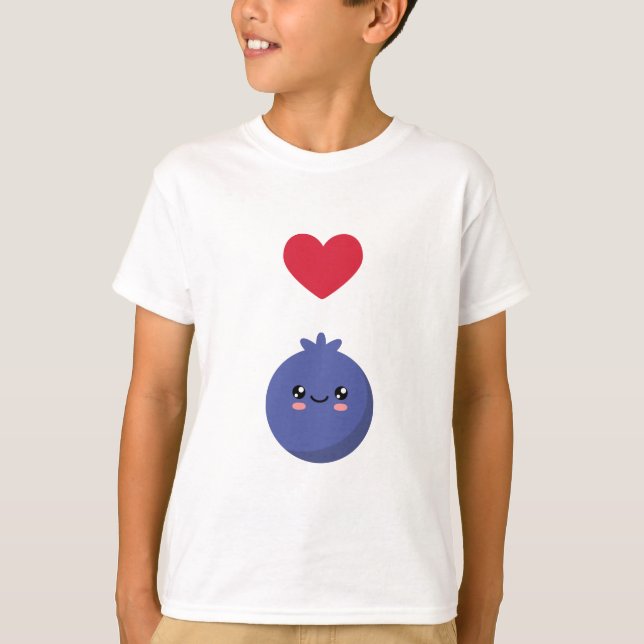 Camiseta Eu adoro Blueberry (Frente)