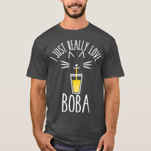 Camiseta Eu Adoro Boba Bebendo Bolha Chá Wo