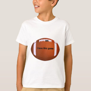 Camiseta Eu adoro bolas de futebol americanas.