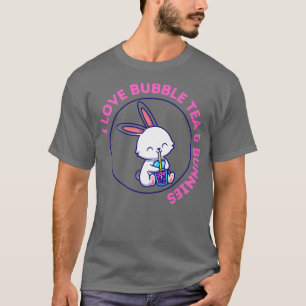 Camiseta Eu Adoro Bolhas Chá Boba Bebe Rabbit Lover