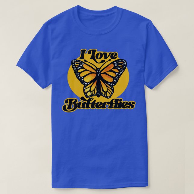 Camiseta Eu adoro borboletas1 (Frente do Design)