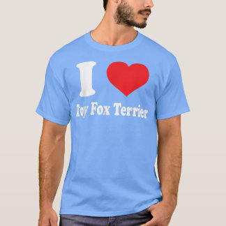Camiseta Eu adoro Brinquedo de Terrier Cachorro Raça Animai