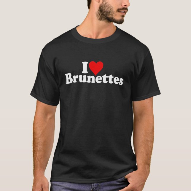 CAMISETA EU ADORO BRUNETTES DE CORAÇÃO BRUNETTE DARK HAIR_1 (Frente)