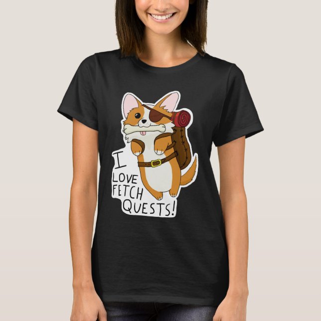 Camiseta Eu Adoro Busca Dnd Corgi (Frente)