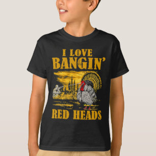 Camiseta Eu Adoro Cabeças Vermelhas Engraçadas Caça À Turqu