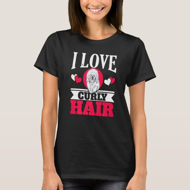 Camiseta Eu Adoro Cabelo Curvo Bichon Frise Cachorro Puppy  (Frente)