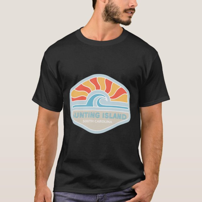 Camiseta Eu Adoro Caçar Ilha Beach Carolina do Sul Oceano W (Frente)