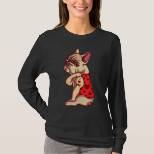 Camiseta Eu Adoro Cachorro Pai Tatuagem Inglês Cachorro Fra