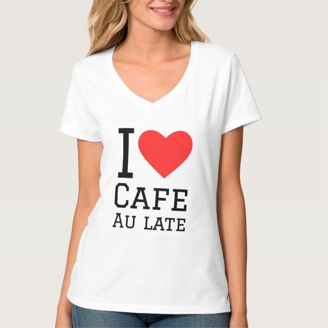Camiseta Eu adoro café au tarde (Frente)