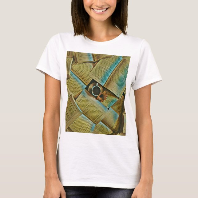 Camiseta Eu adoro café e livros (Frente)