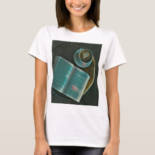 Camiseta Eu adoro café e livros