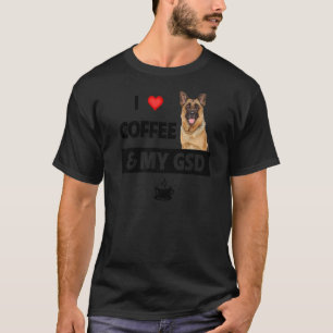 Camiseta Eu Adoro Café E Meu Cachorro German shepherd De Gs