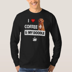 Camiseta Eu Adoro Café E Meu Cachorro Ouro Cachorro Mãe Pai