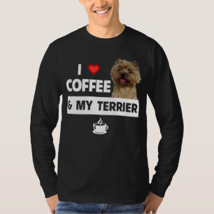 Camiseta Eu adoro café e meu Cairn Terrier Dog Mãe Pai Caf