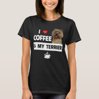 Camiseta Eu adoro café e meu Cairn Terrier Dog Mãe Pai Caf