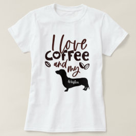 Camiseta Eu adoro café e meu Dachshund de Cabelo Longo