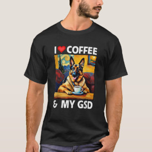 Camiseta Eu adoro café e meu Pai de mãe da GSD German sheph