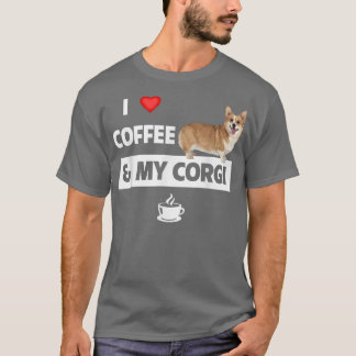 Camiseta Eu adoro café e o meu Pai de Corgi, o Cachorro Pai