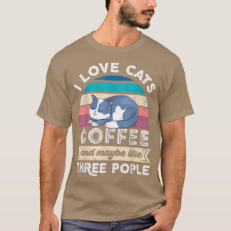 Camiseta Eu adoro café e três Pessoas