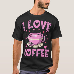 Camiseta Eu Adoro Café Engraçado Café Bebê Cafeine Viciado