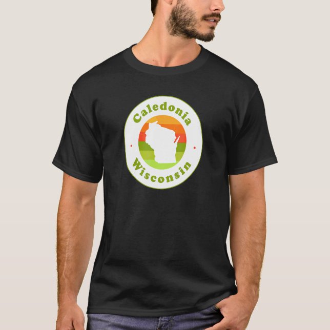 Camiseta Eu adoro Caledonia Wisconsin Wi Vacation Souvenir (Frente)