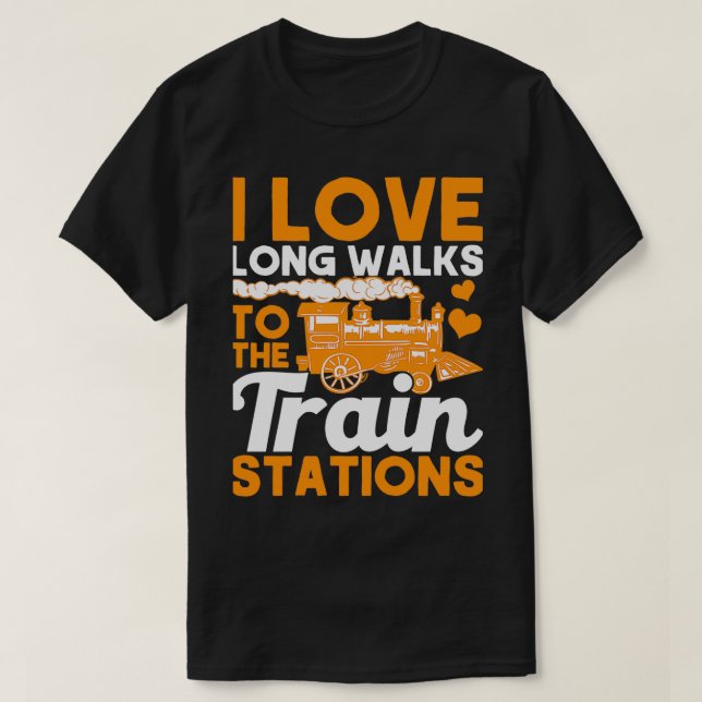 Camiseta Eu Adoro Caminhos Longos Para Estações De Comboios (Frente do Design)