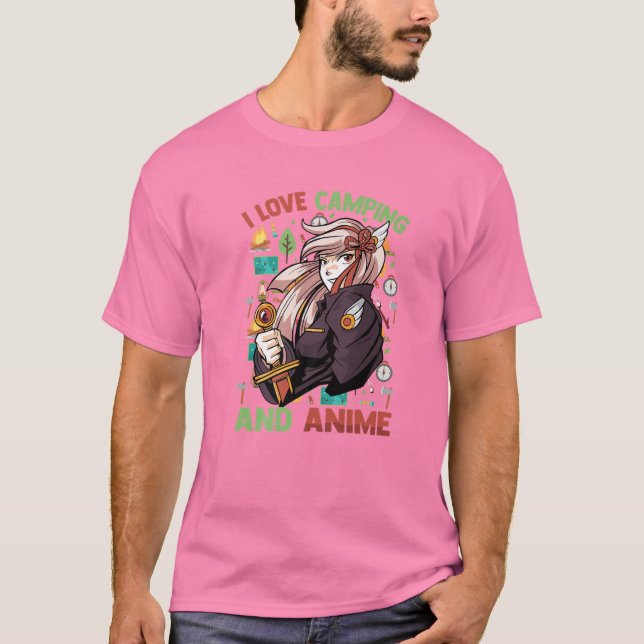 Camiseta Eu Adoro Campos E Animes - Kawaii Cute - Manga Ota (Frente)