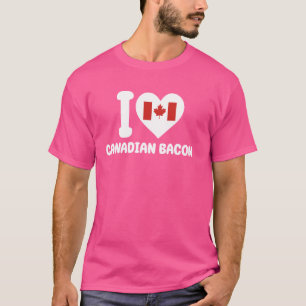 Camiseta Eu adoro canadense Bacon - Comida do café da manhã