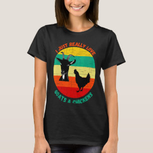 Camiseta Eu Adoro Caprinos E Frangos Retro