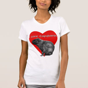 Camiseta Eu adoro Capybaras, chá básico feminino