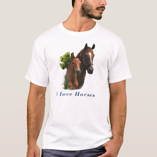 Camiseta Eu adoro cavalos (Frente)