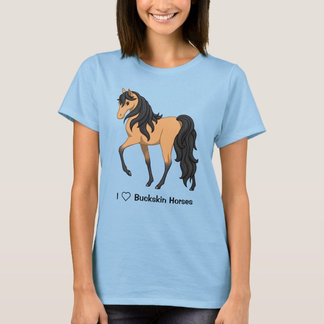 Camiseta Eu Adoro Cavalos De Pele De Fio Bonito (Frente)