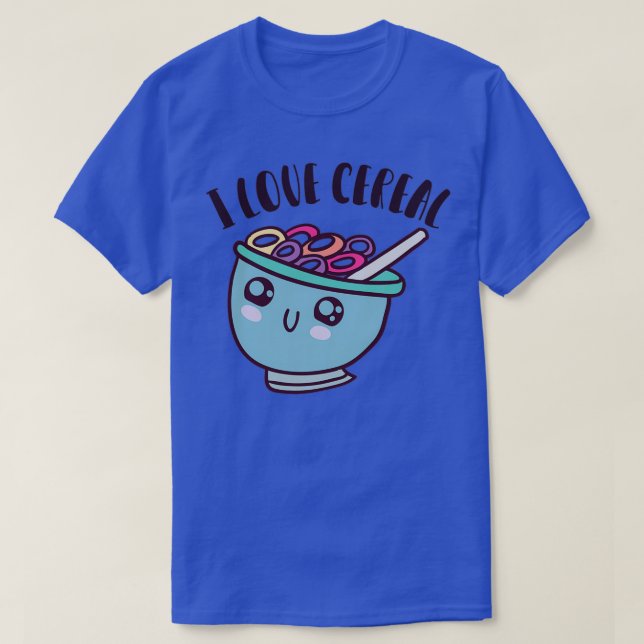 Camiseta Eu adoro Cereal kawaii (Frente do Design)