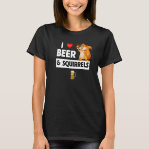 Camiseta Eu adoro cerveja e esquilos Bebendo Ale Animal